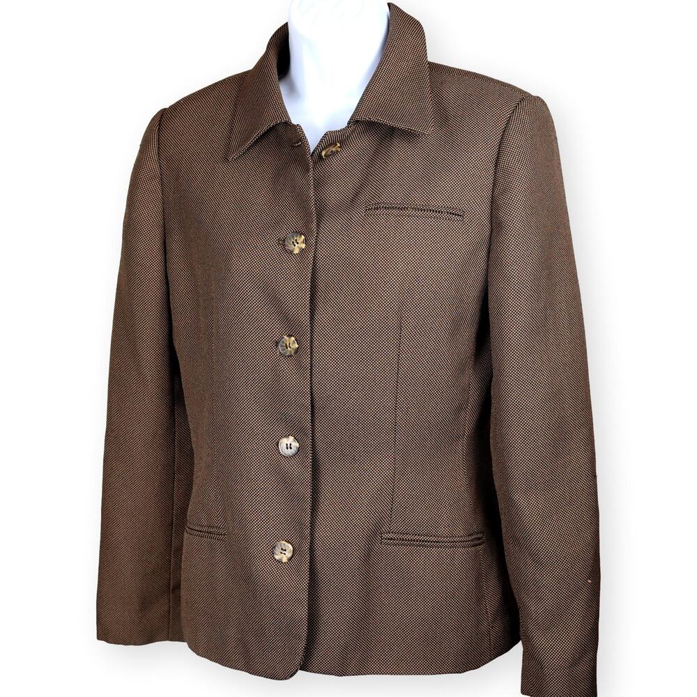 Harve Bernard Brown Black Tweed Blazer 8 (Please see pics)